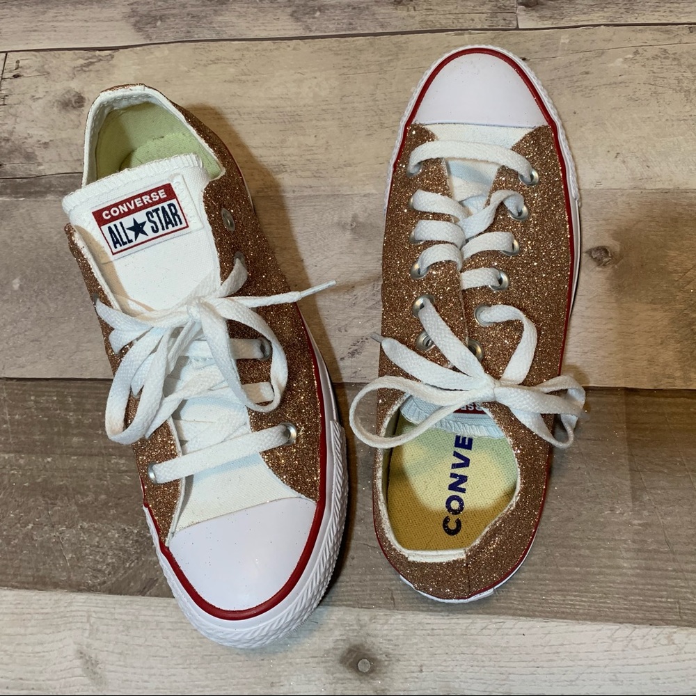 Rose Gold Glitter Converse